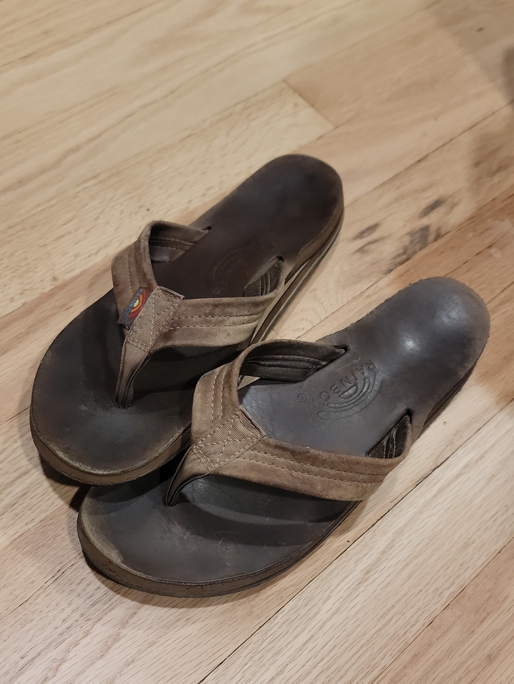 Well Loved Rainbow Flip Flops